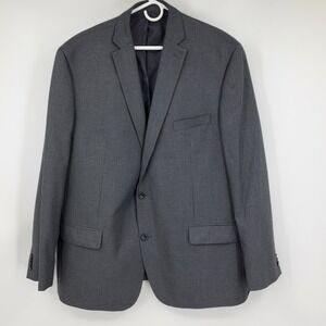 Michael Kors Men's 50L Blazer Suit Jacket Charcoal Blue Houndstooth Career Work